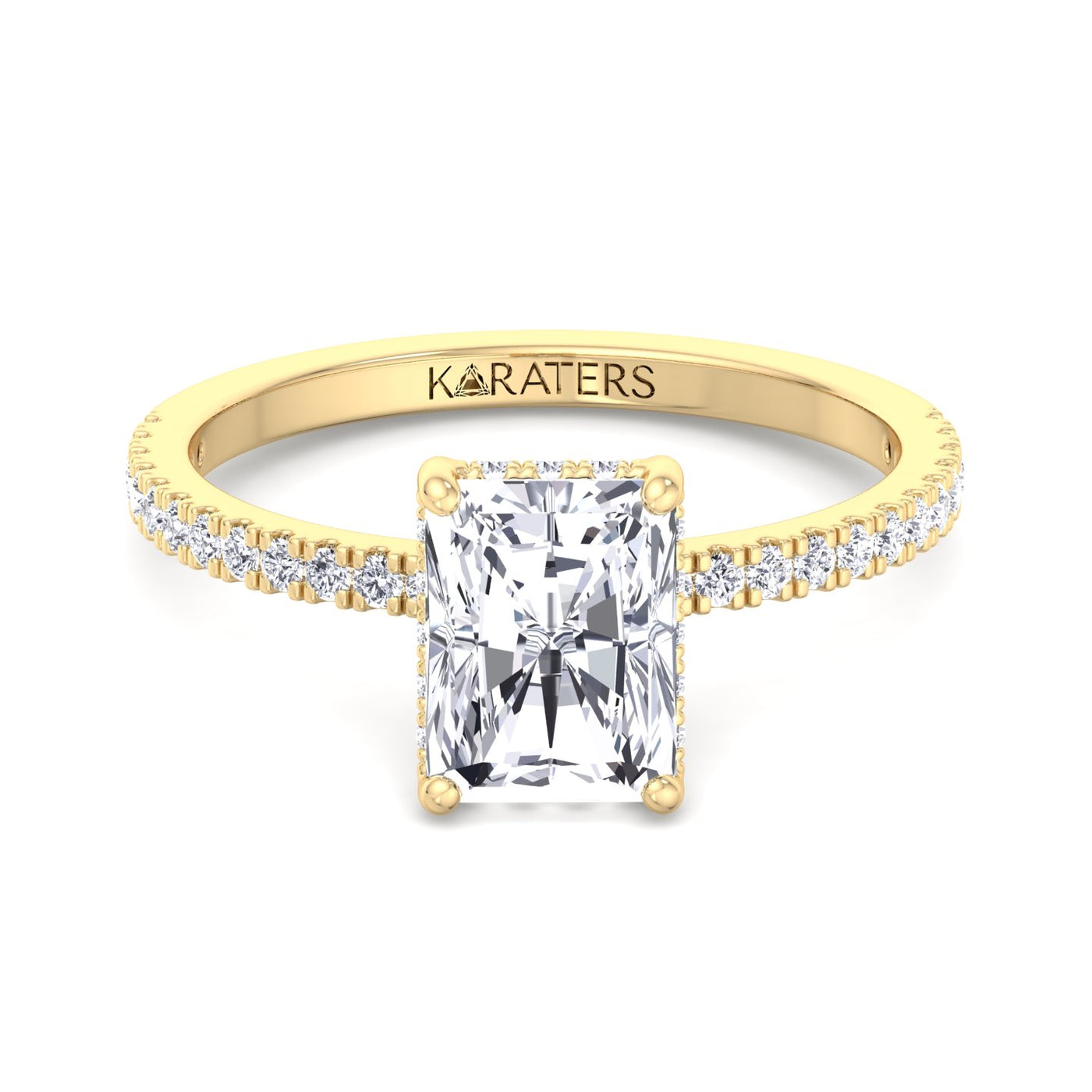 radiant-cut-lab-grown-diamond-engagement-ring-hidden-halo-and-side-stones-solid-yellow-gold