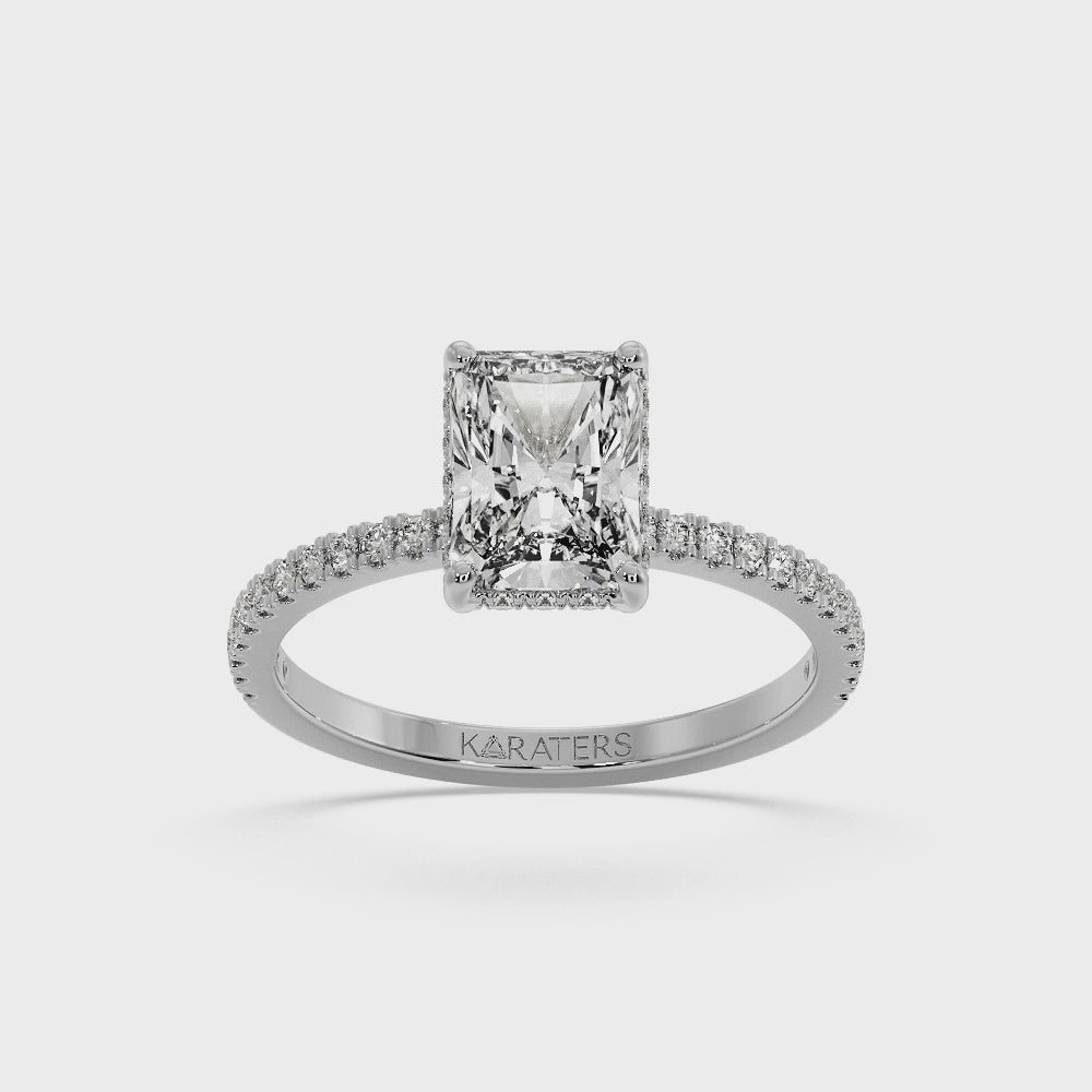 radiant-cut-lab-grown-diamond-engagement-ring-hidden-halo-and-side-stones-white-solid-gold