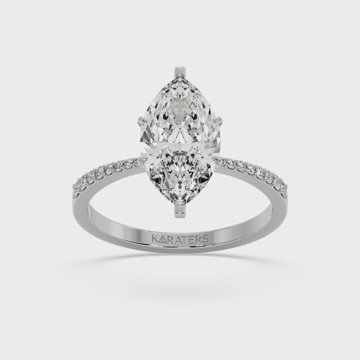 Pasadena -Marquise Cut Lab Grown Diamond Engagement Ring, White Gold