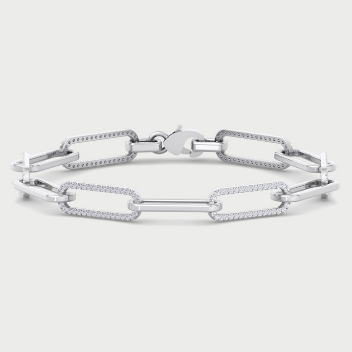 1.6 Carat Lab- Grown Diamond Paperclip Link Bracelet