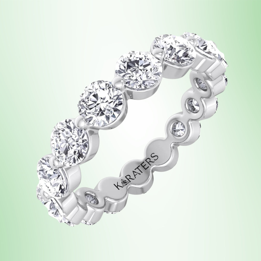 Murcia - Round Cut Lab Grown Diamond Single Prong Eternity Band