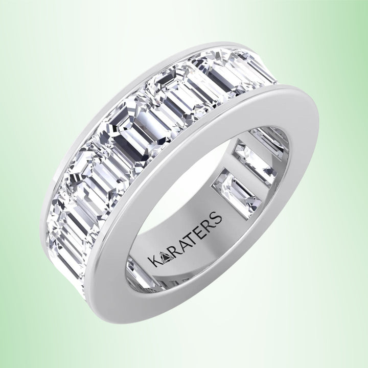 Jumilla - Channel Set Emerald Cut Lab Grown Diamond Eternity Band