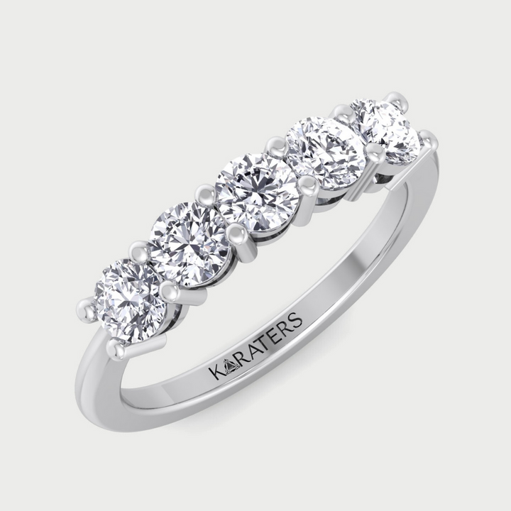 6 Stone Lab Grown Diamond Wedding Band