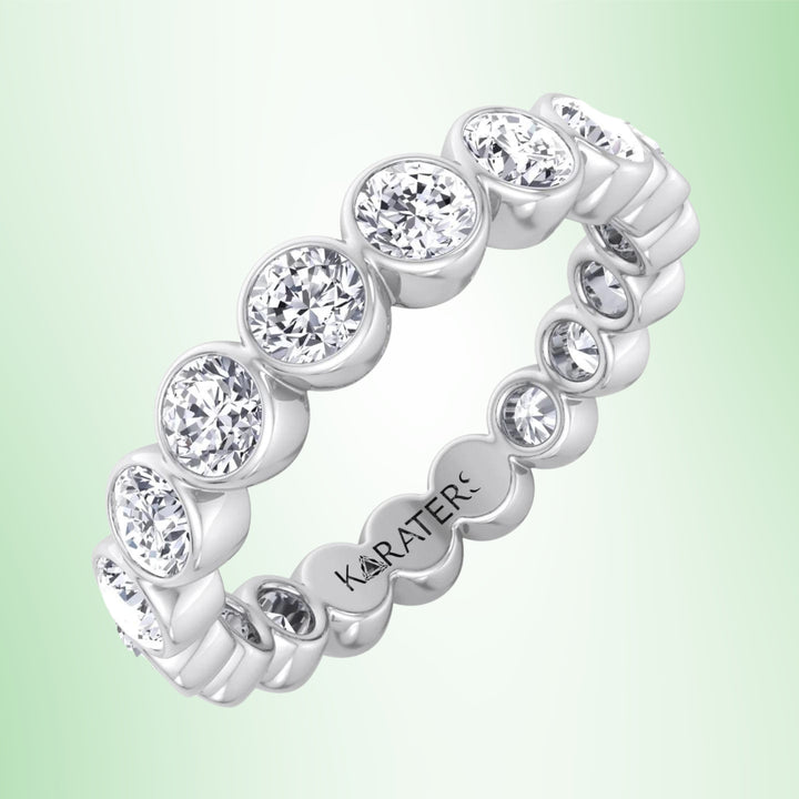 Manresa - Round Cut Lab Grown Diamond Bezel Set Eternity Band