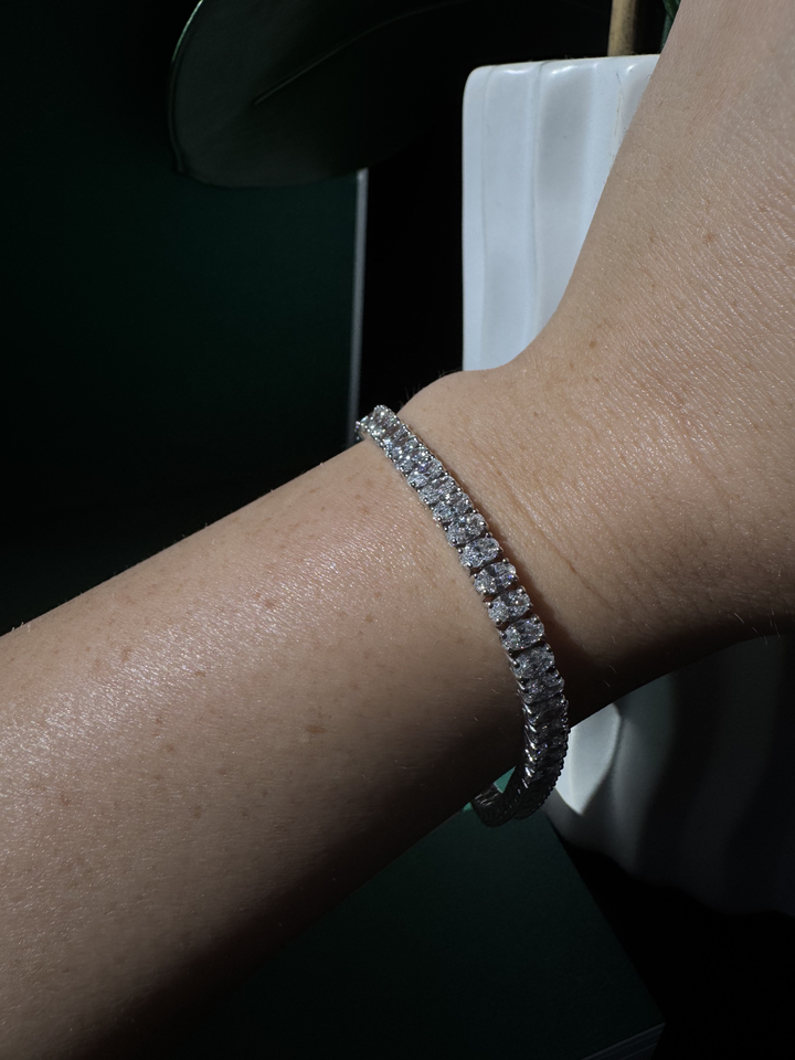 Oval Cut Lab-Grown Diamond Tennis Bracelet 14K Solid Gold