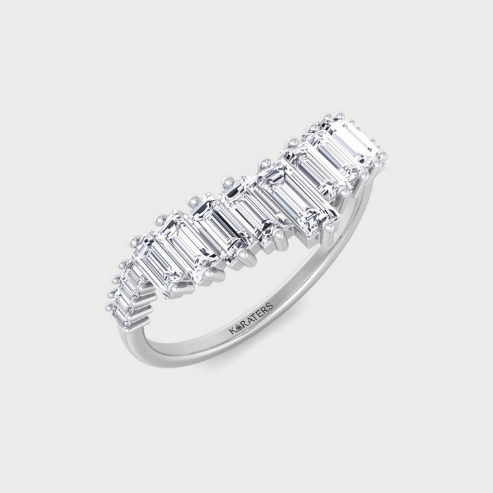 Baguette Lab Grown Diamond Wedding Band 14K 18K Platinum