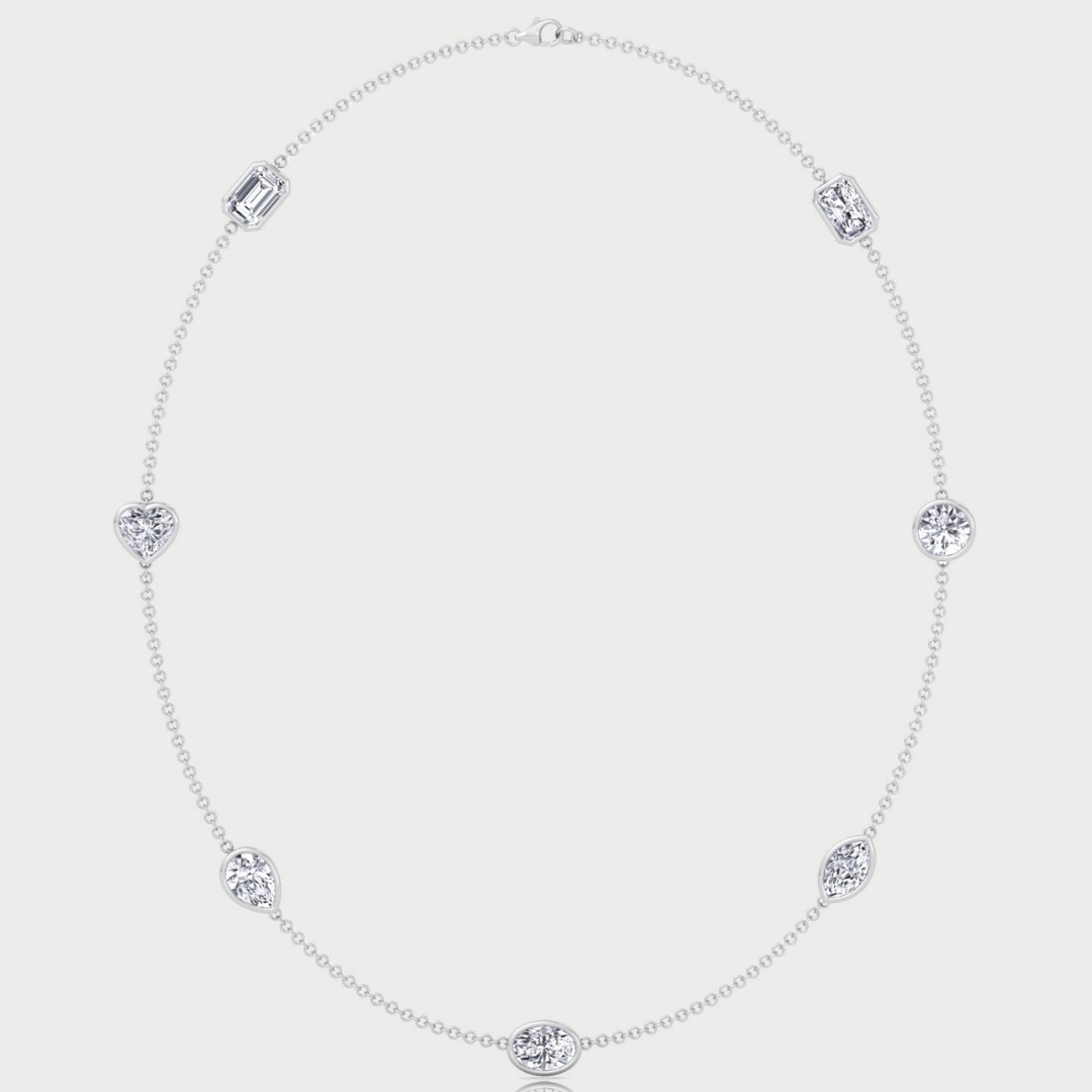Multi Shape Lab Grown Diamond By The Yard Necklace