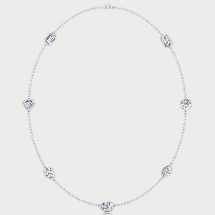 Multi Shape Lab Grown Diamond By The Yard Necklace