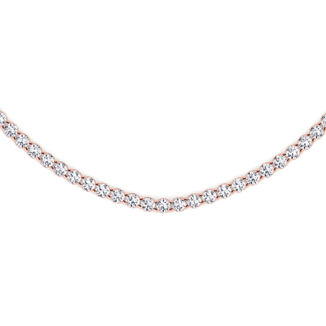 3.5CT Lab Grown Diamond Tennis Choker Necklace Rose Gold 14K