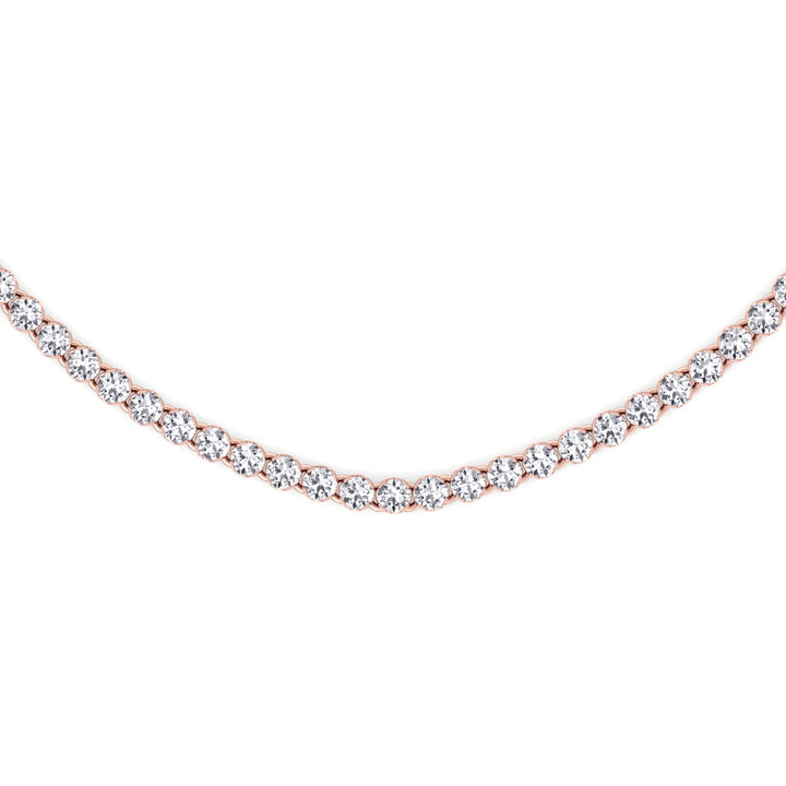 3.5CT Lab Grown Diamond Tennis Choker Necklace Rose Gold 14K
