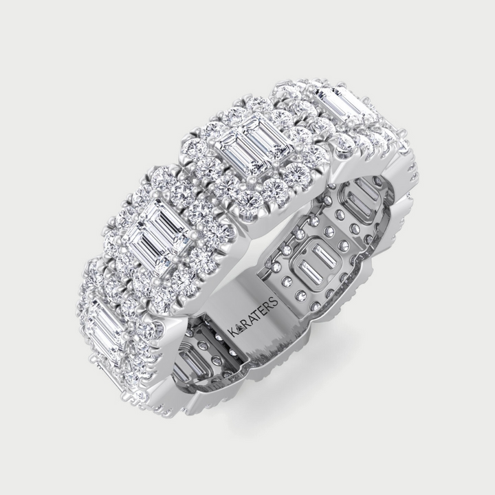 (3.55 CT T.W.) Baguette and Round Cut Lab-Grown Diamond Eternity Band