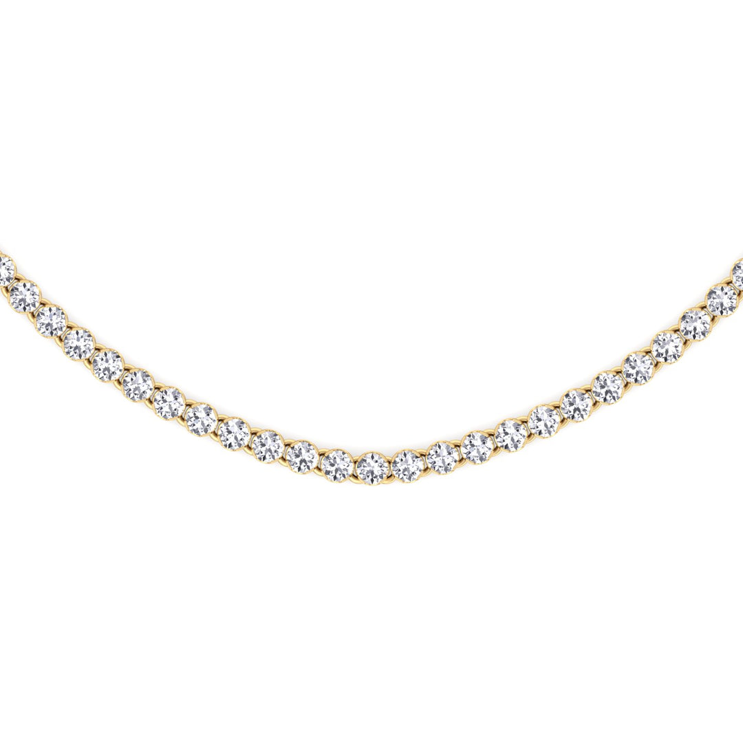 3.5CT Lab Grown Diamond Tennis Choker Necklace Yellow Gold 14K