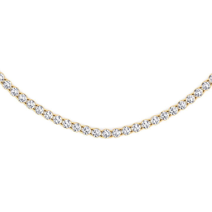 3.5CT Lab Grown Diamond Tennis Choker Necklace Yellow Gold 14K