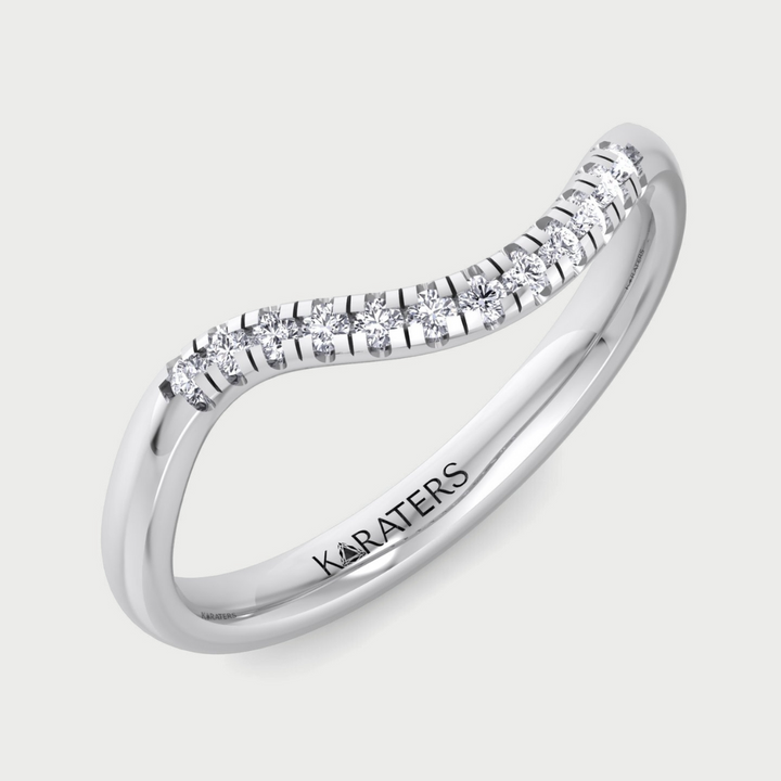 Curved Lab Grown Diamond Wedding Band