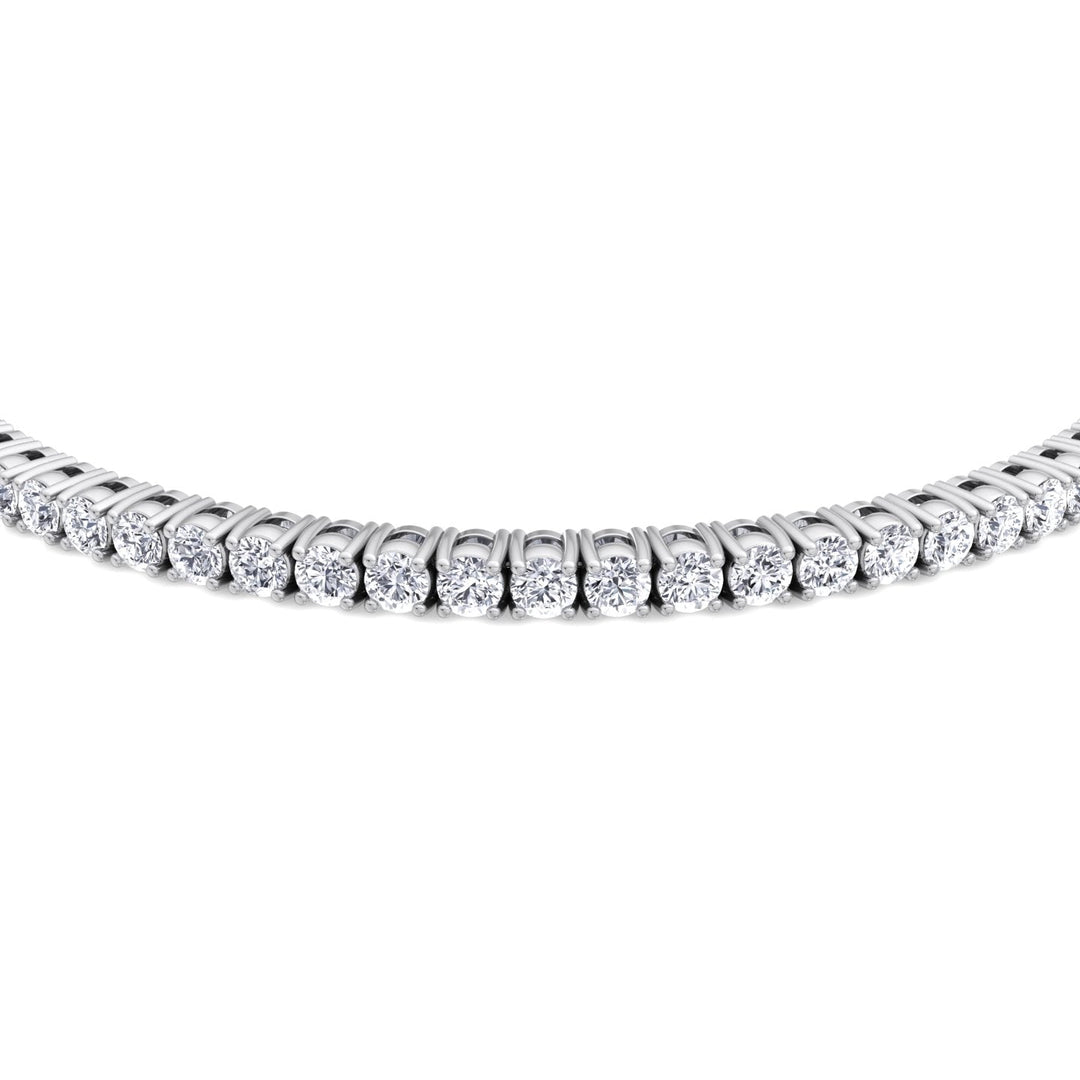 Round Cut Lab-Grown Diamond Tennis Bracelet 4 Prong 14K Solid Gold