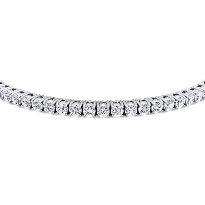 Round Cut Lab-Grown Diamond Tennis Bracelet 4 Prong 18K Solid Gold