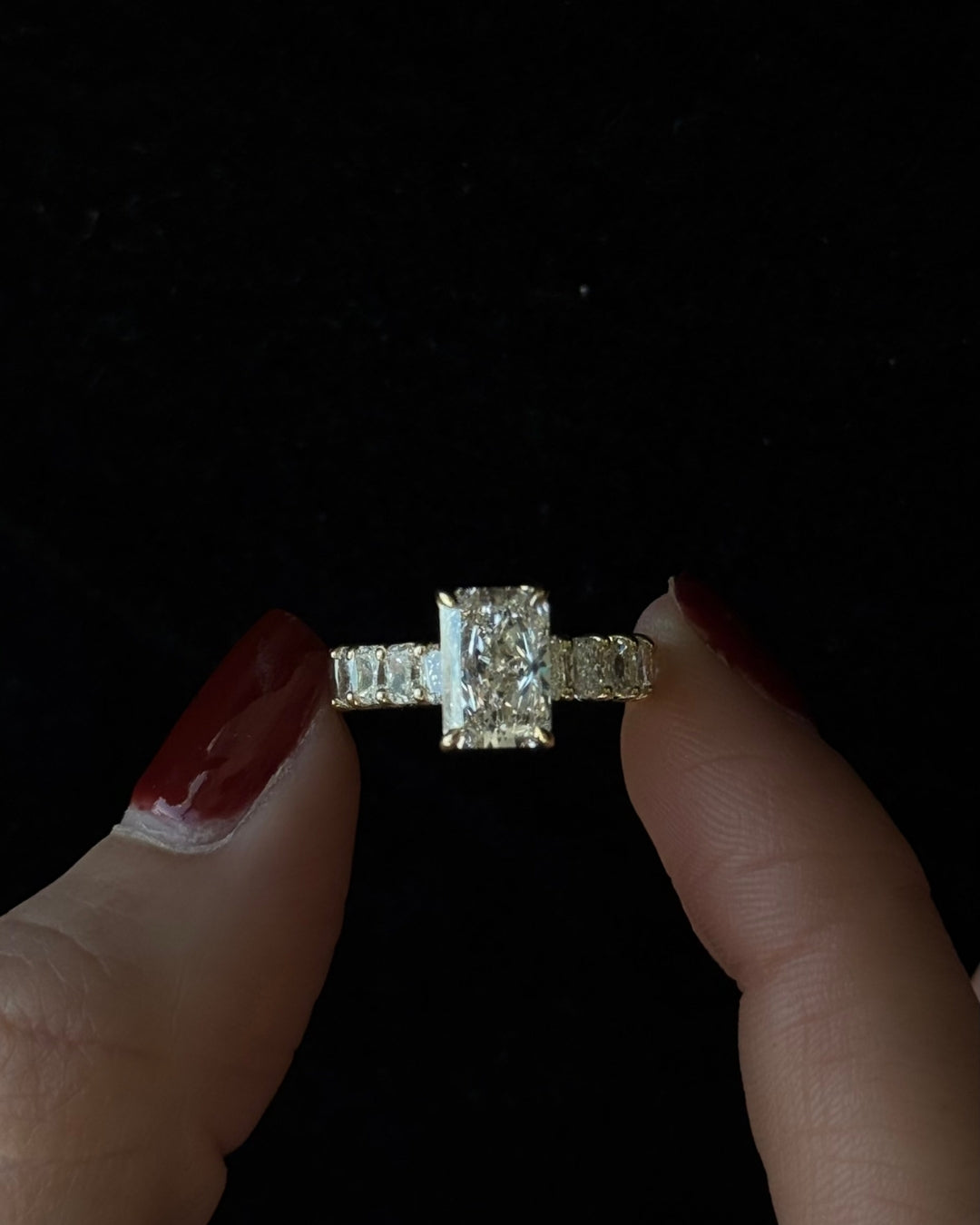 Radiant Cut Lab-Grown Diamond Eternity Engagement Ring