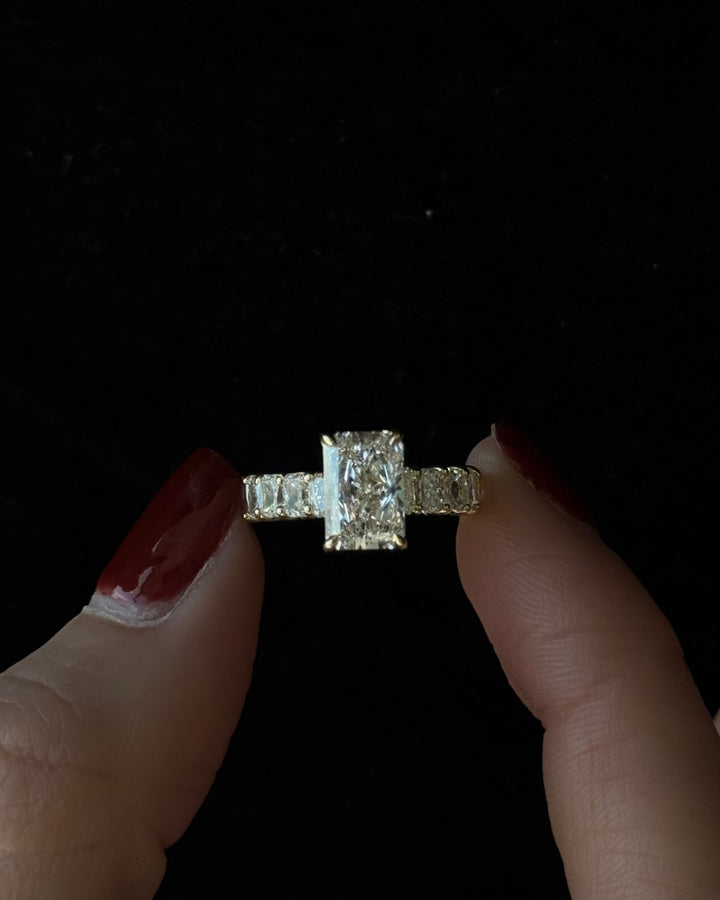 Radiant Cut Lab-Grown Diamond Eternity Engagement Ring