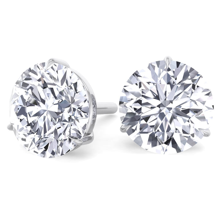 6CT Round Cut  Lab Grown Diamond Studs 14K Solid Gold