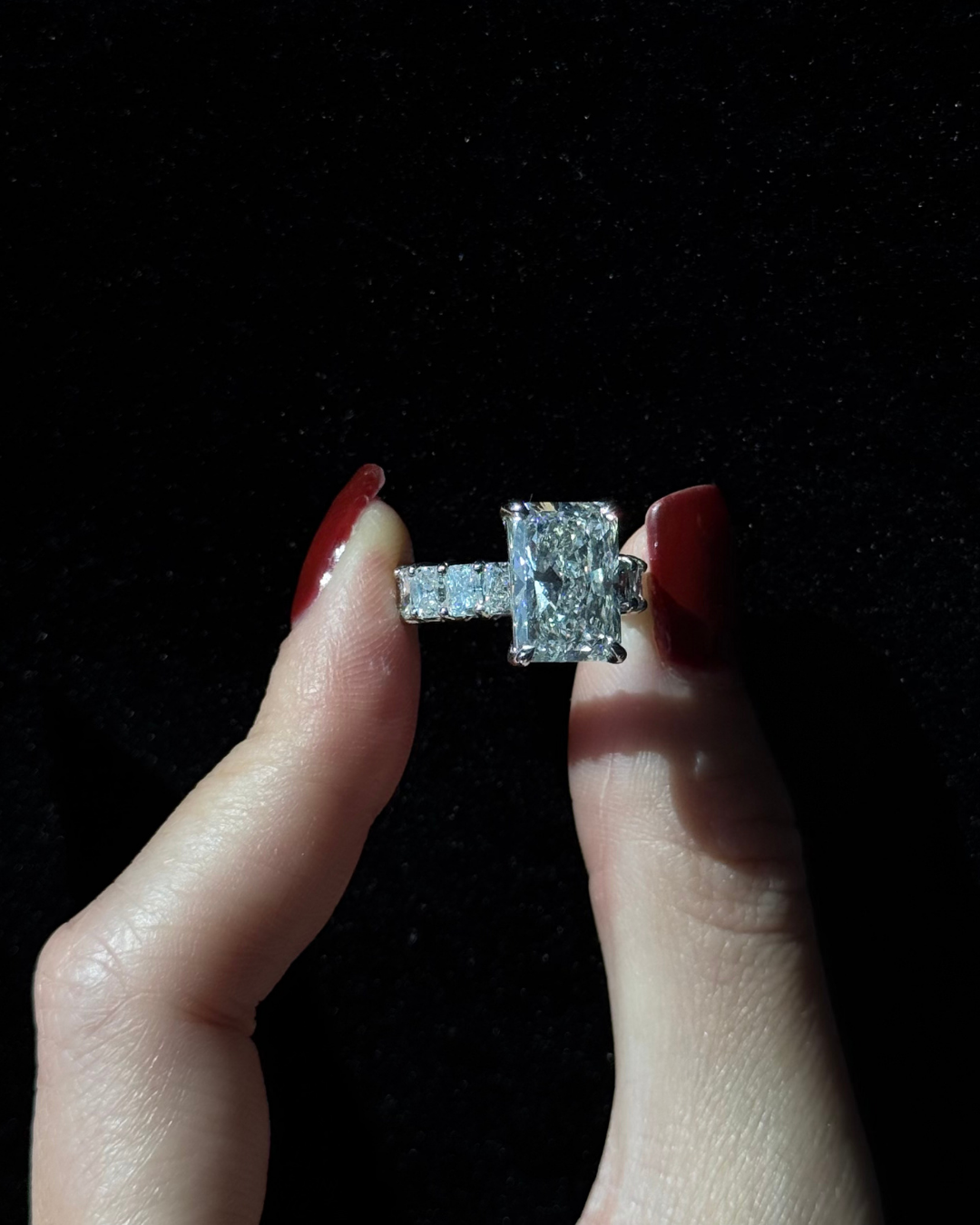 Radiant Cut Lab-Grown Diamond Eternity Engagement Ring