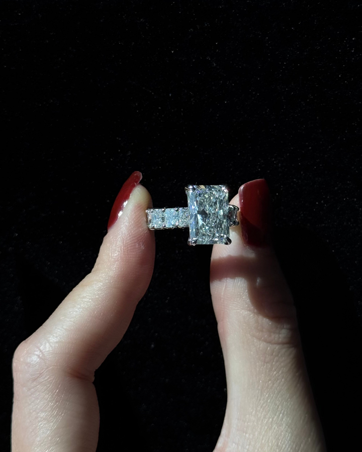 Radiant Cut Lab-Grown Diamond Eternity Engagement Ring