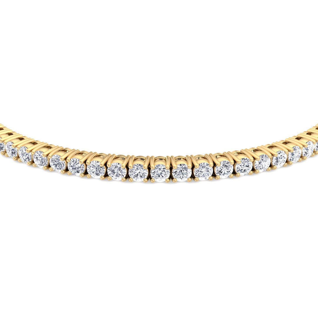 Round Cut Lab-Grown Diamond Tennis Bracelet 4 Prong 14K Solid Gold