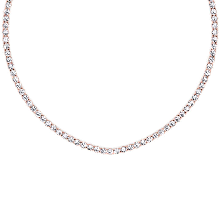 3.5CT Lab Grown Diamond Tennis Choker Necklace Rose Gold 18K