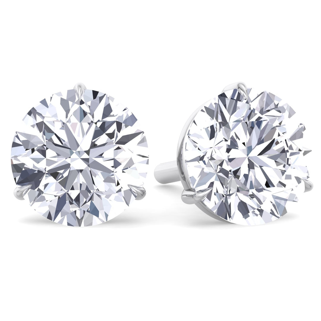 6CT Round Cut  Lab Grown Diamond Studs 14K Solid Gold