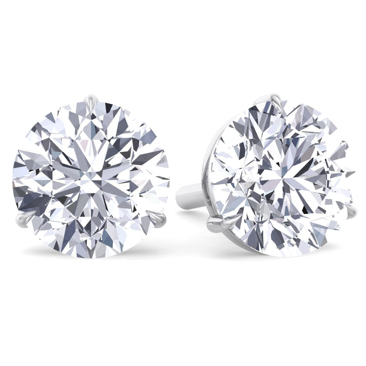 6CT Round Cut  Lab Grown Diamond Studs 14K Solid Gold