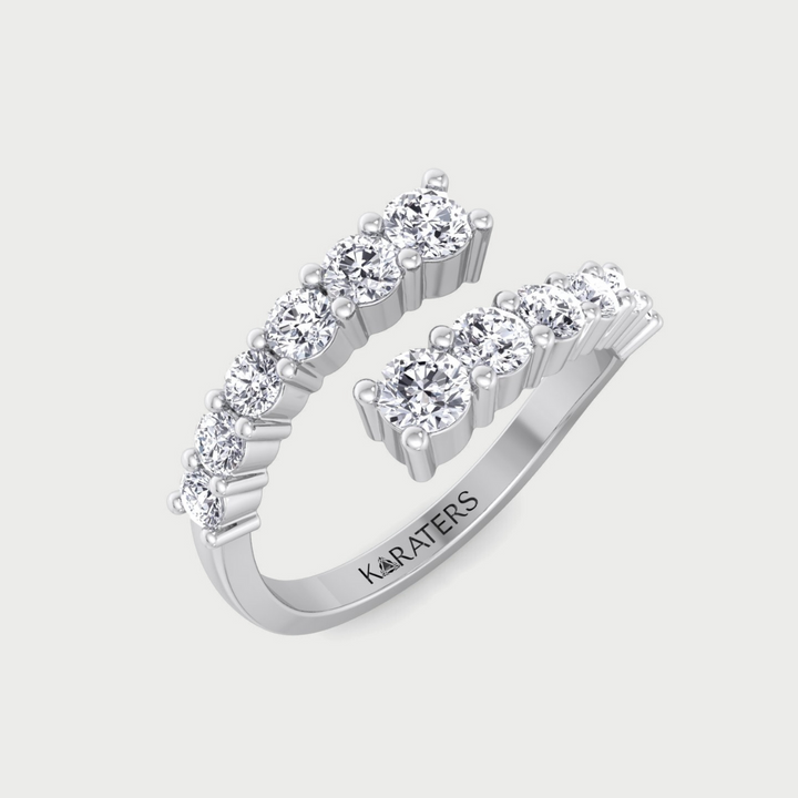 Graduated Round Cut Lab-Grown Diamond Wrap Ring