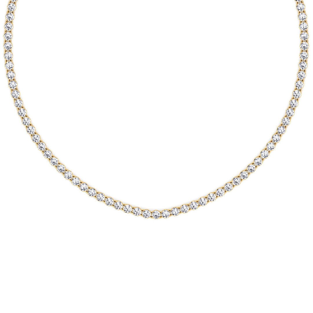 3.5CT Lab Grown Diamond Tennis Choker Necklace Yellow Gold 18K