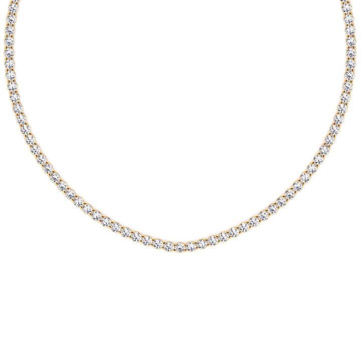 3.5CT Lab Grown Diamond Tennis Choker Necklace Yellow Gold 18K