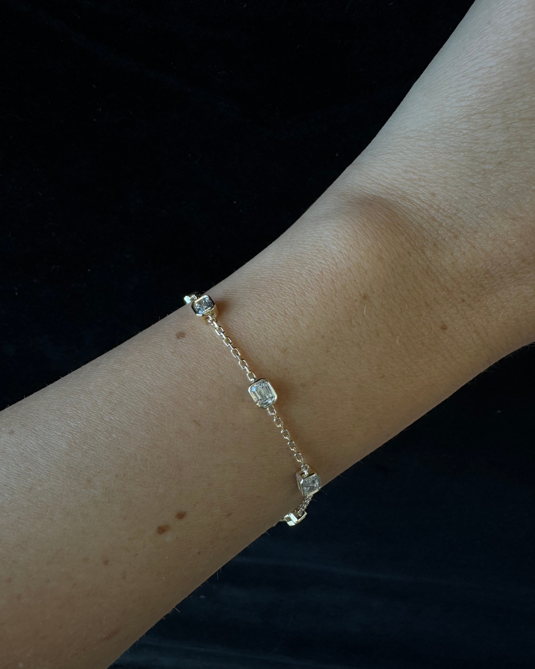 Emerald Cut Lab Grown Diamonds Bracelet by The Yard
