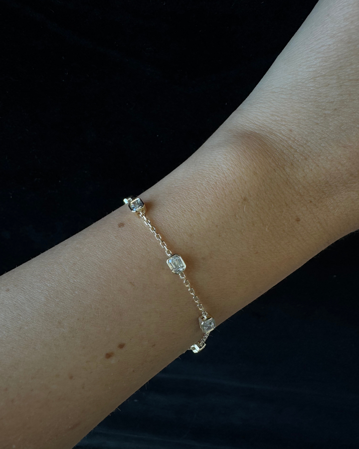 Emerald Cut Lab Grown Diamonds Bracelet by The Yard