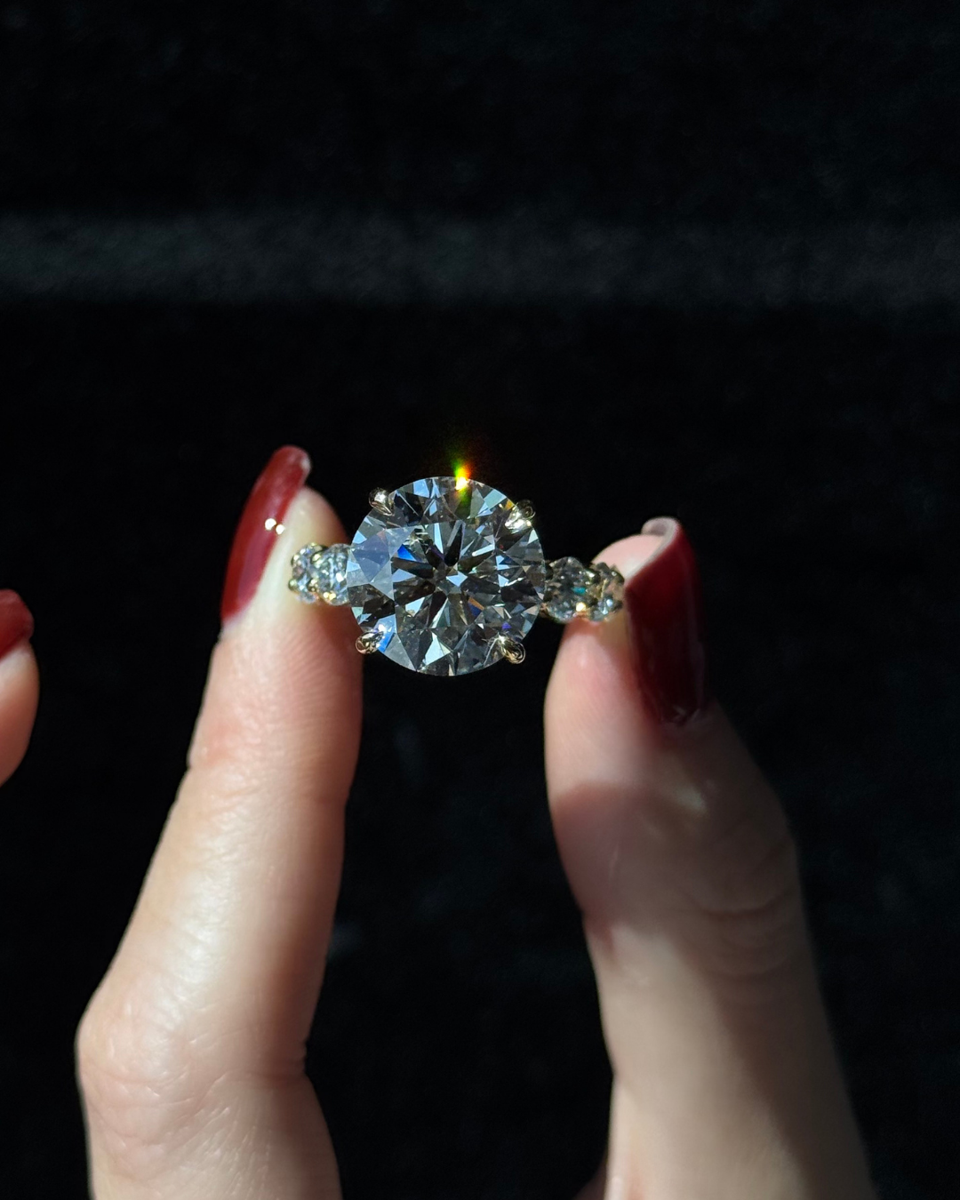 Round Cut Eternity Style Lab Grown Diamond Engagement Ring