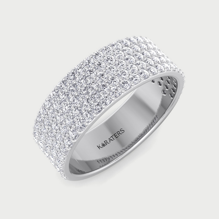 (1.13 CT T.W.) Multi Row Pave Lab-Grown Diamond Eternity Band