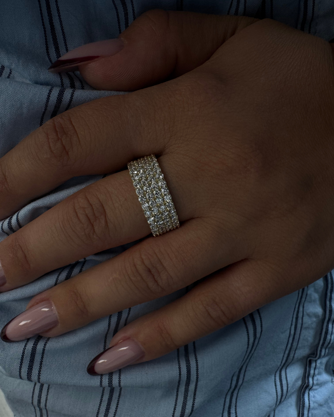 (1.13 CT T.W.) Multi Row Pave Lab-Grown Diamond Eternity Band