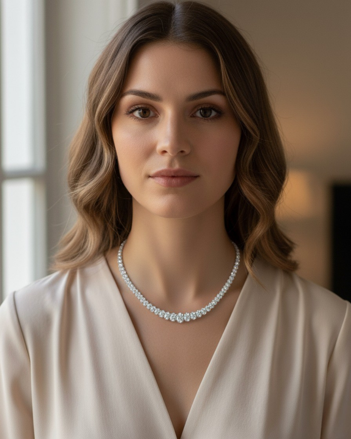 Elegant lab-grown diamond ring in white gold.