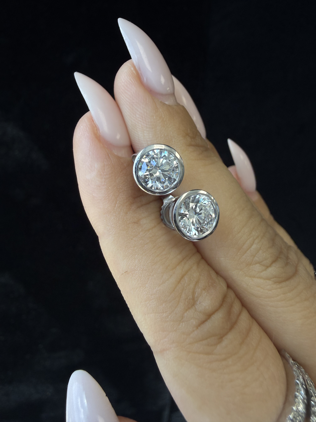 Bezel Set Round Cut Lab-Grown Diamond Studs