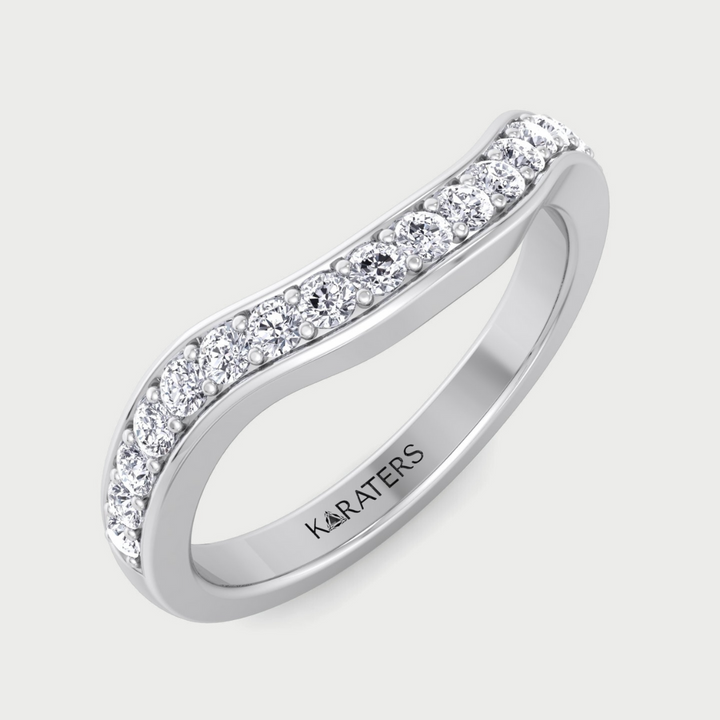 Curved Channel Style Lab Grown Diamond Wedding Band