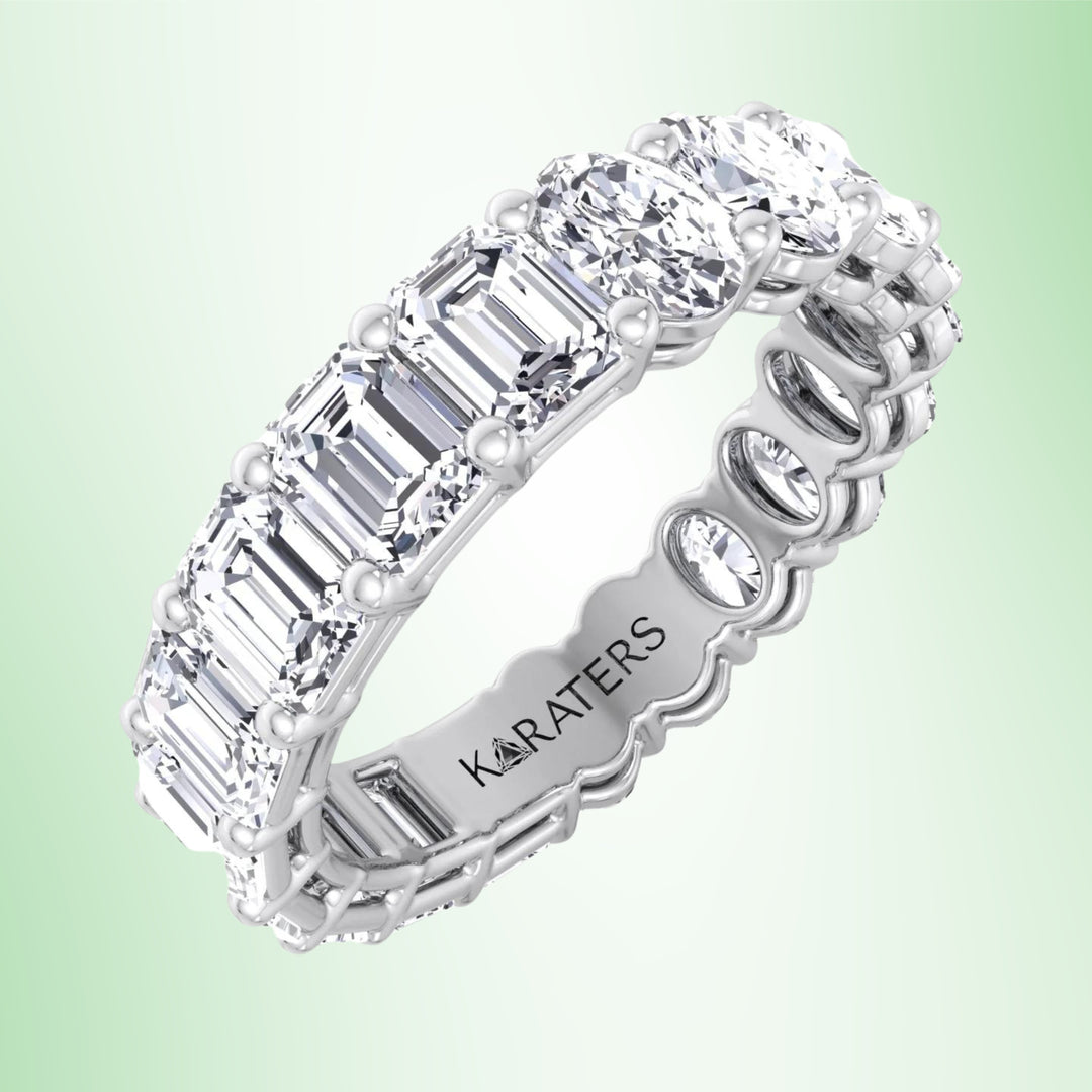 Alcántara - Double Shape - Emerald and Oval Cut Lab Grown Diamond Eternity Band