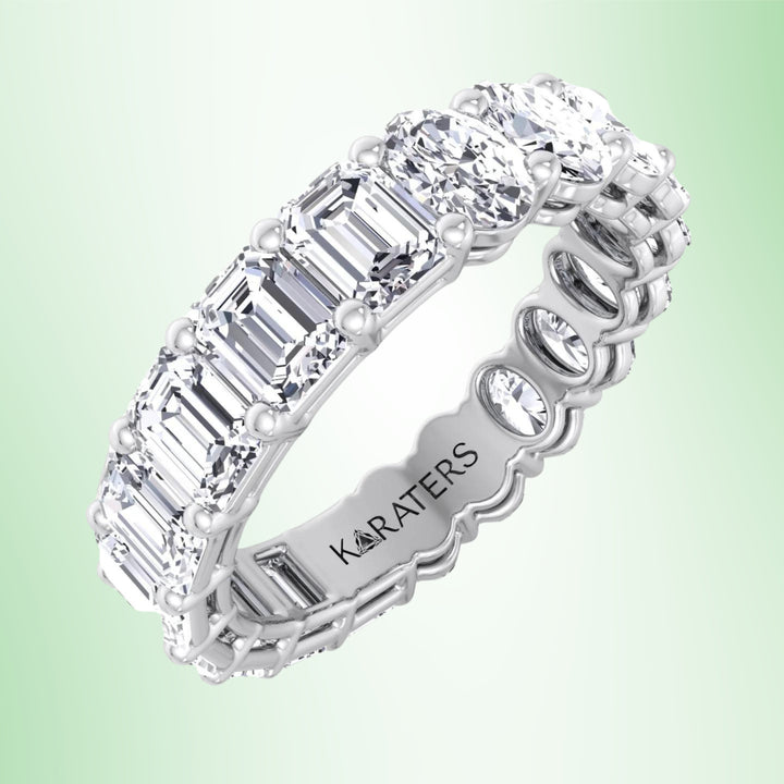 Alcántara - Double Shape - Emerald and Oval Cut Lab Grown Diamond Eternity Band