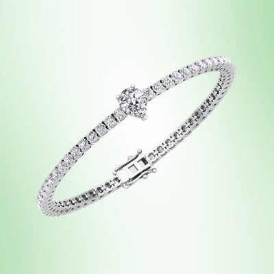 Formosa - 10Ct Pear Shape Single Station Lab-Grown Diamond Tennis Bracelet