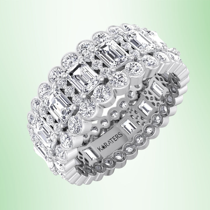 Hellín - Baguette and Round Lab Grown Diamond Eternity Band