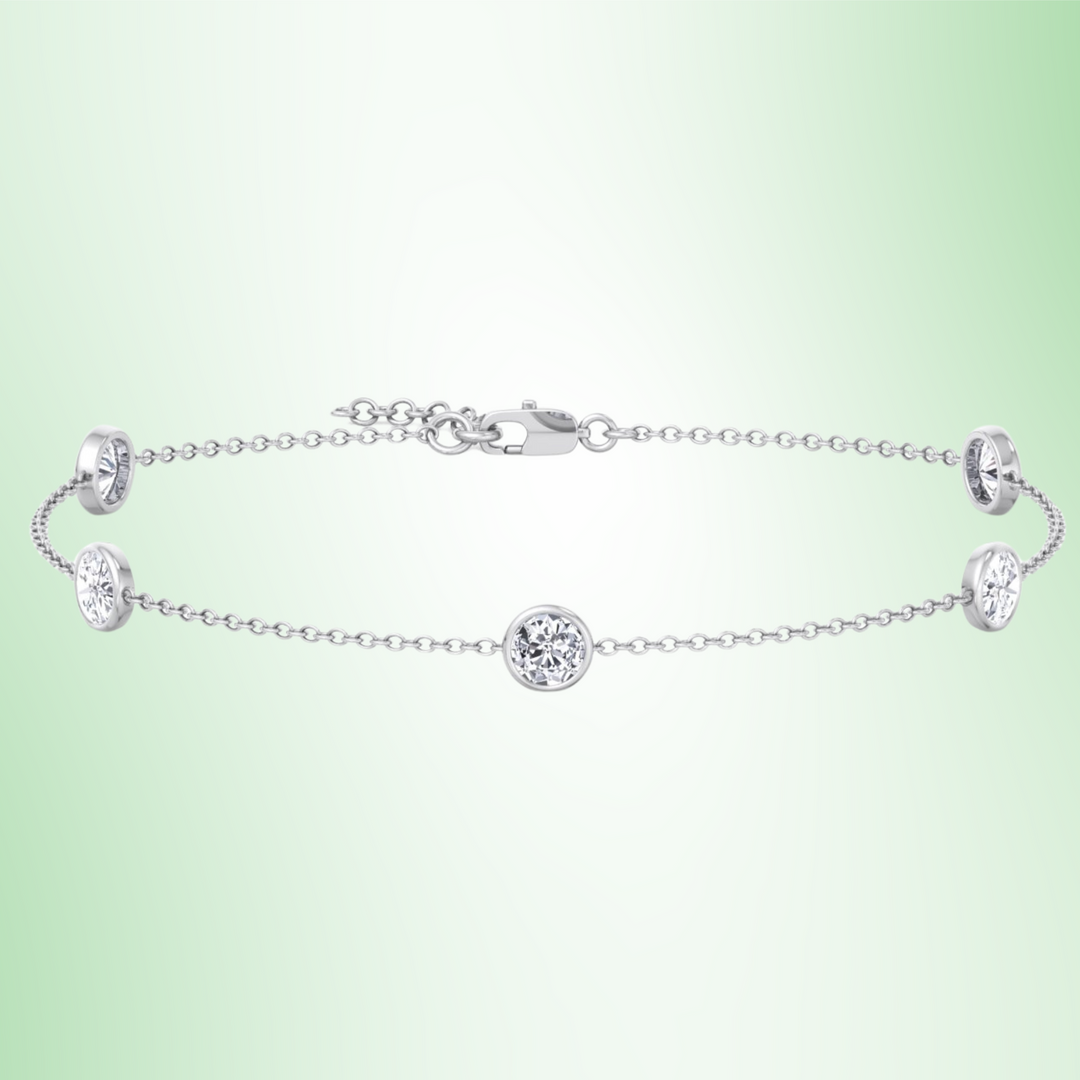 Round Shape Lab Diamonds By The Yard Bracelet