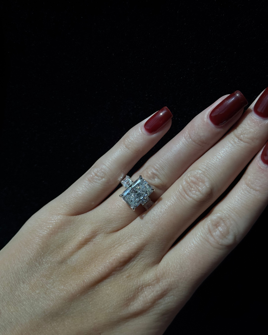Radiant Cut Lab-Grown Diamond Eternity Engagement Ring