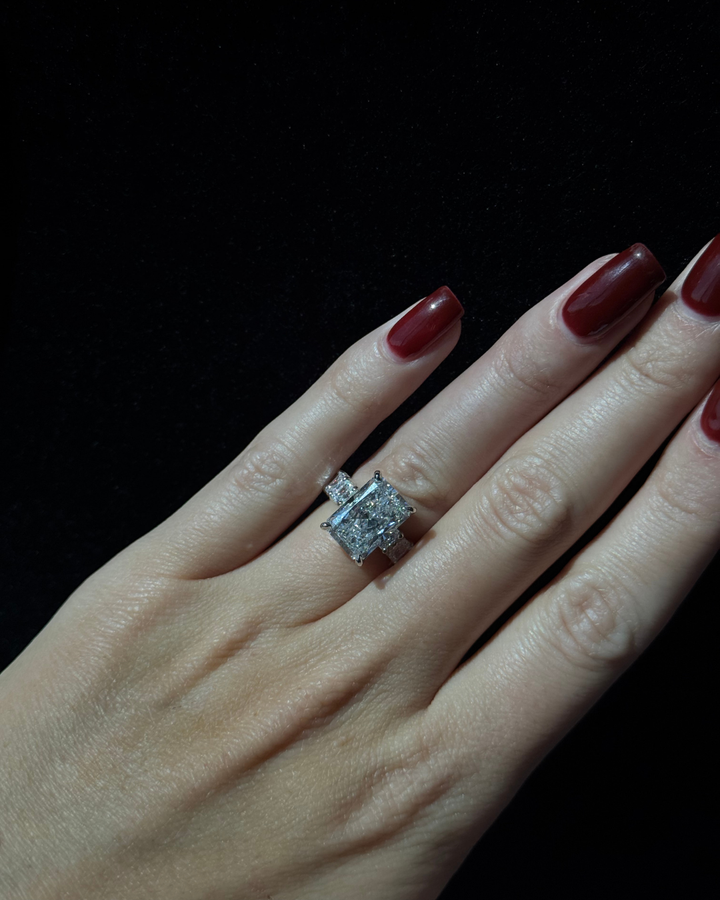 Radiant Cut Lab-Grown Diamond Eternity Engagement Ring