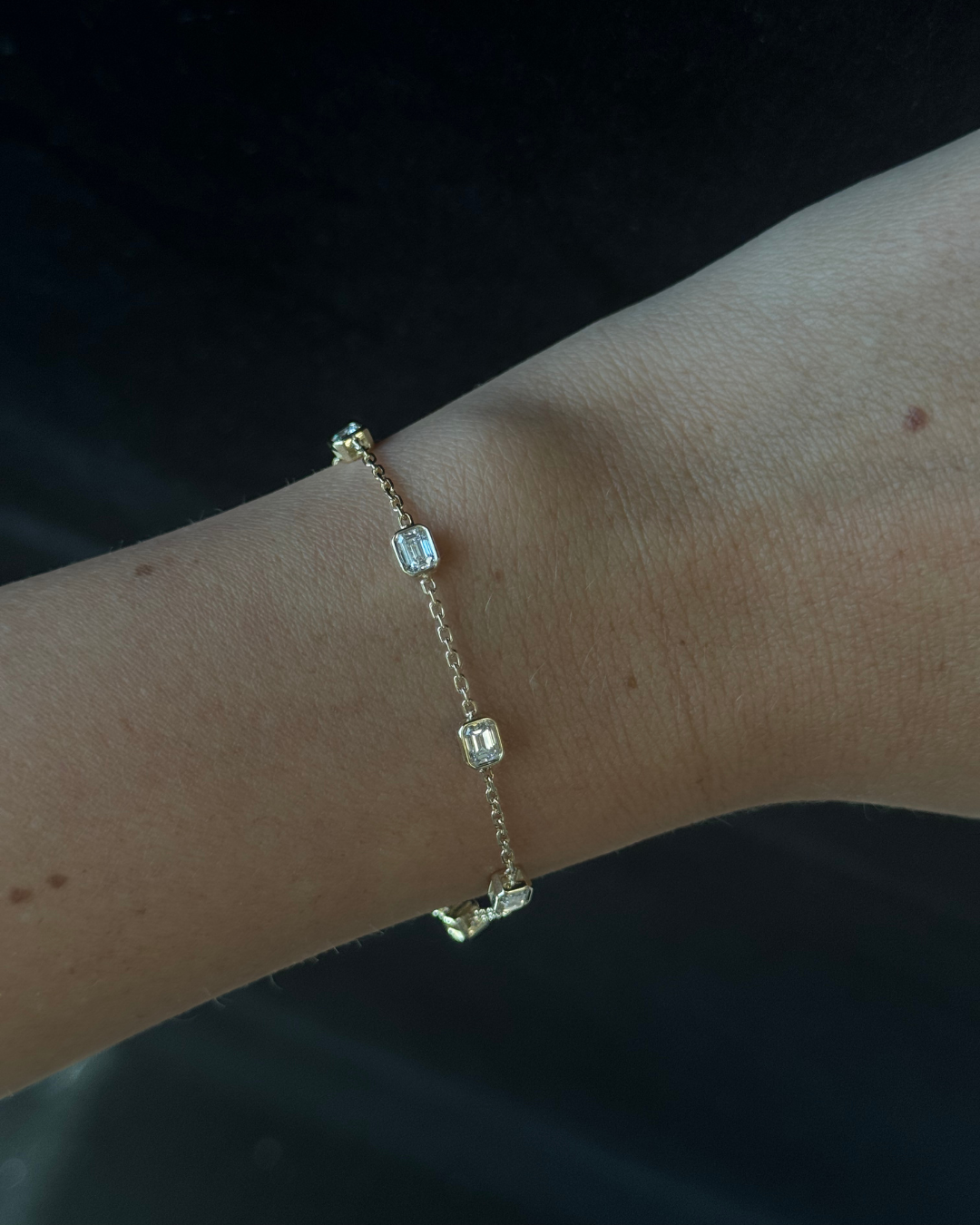 Emerald Cut Lab Grown Diamonds Bracelet by The Yard