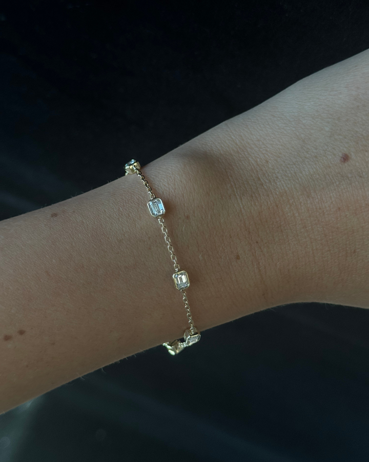 Emerald Cut Lab Grown Diamonds Bracelet by The Yard