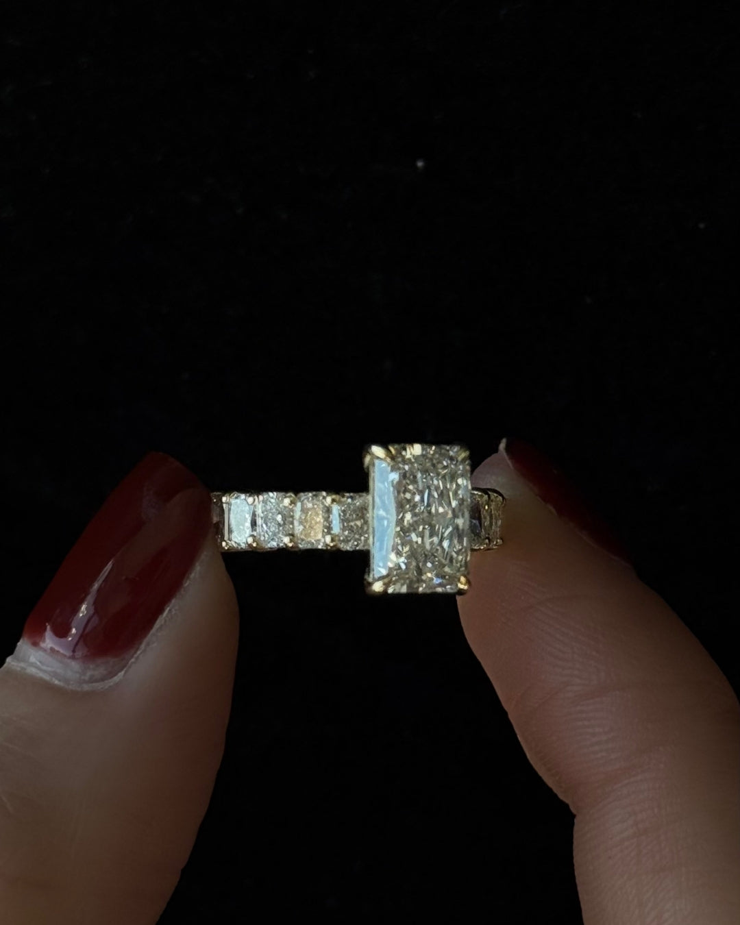 Radiant Cut Lab-Grown Diamond Eternity Engagement Ring